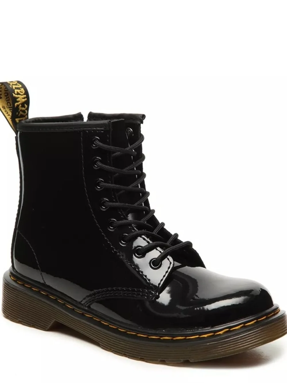 Dr. Martens 1460 Black Patent Side-Zip Ankle Boots. Youth 3